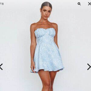 Selfie Leslie Savanna Corset Bodice Mini Dress Blue Size M